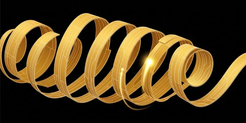 Vòng xoắn ốc vàng với điểm sáng chạy trên đường — khuyến mãi GO88